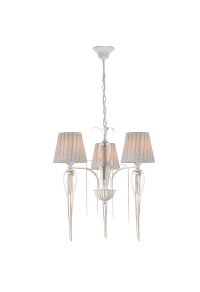 NETTO PENDANT 3ΧΕ14 METAL METAL WHITE-GOLD+SHADE+GLASS+GOLD CHAIN Φ53ΧΗ102 PALERMO