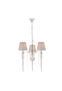 NETTO PENDANT 3ΧΕ14 METAL METAL WHITE-GOLD+SHADE+GLASS+CHAIN ROSEGOLD Φ53ΧΗ102 PALERMO