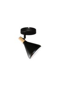 NETTO WALL MOUNTED LUMINAIRE 1ΧΕ14 METALLIC BLACK+ WOOD Φ12Χ14,6CM FJORD