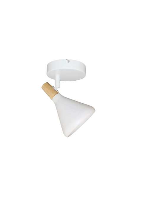 ^ PHASING OUT WALL MOUNTED LUMINAIRE 1ΧΕ14 METALLIC WHITE+ WOOD Φ12Χ14,6CM FJORD