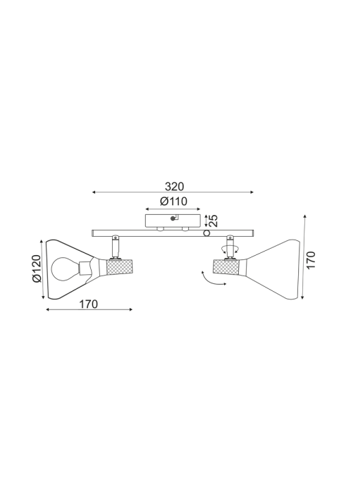 ^ PHASING OUT WALL MOUNTED LUMINAIRE 2ΧΕ14 METALLIC BLACK+ WOOD Φ12Χ32Χ17CM FJORD