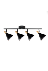 NETTO WALL MOUNTED LUMINAIRE 4ΧΕ14 METALLIC BLACK+ WOOD Φ12Χ67,4Χ17CM FJORD