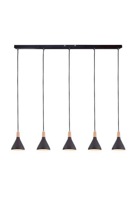 ПЕНДЕЛ 5ΧΕ14 METALLIC BLACK+ WOOD 12Χ95ΧΗ120CM FJORD