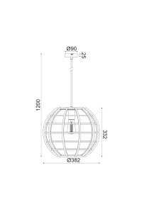 ^ PHASING OUT PENDANT LUMINAIRE 1ΧΕ27 WOOD & BLACK METAL Φ38ΧΗ120CM ZULU