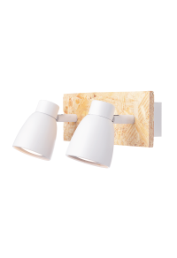 NETTO WALL MOUNTED LUMINAIRE 2ΧGU10 METALLIC WHITE+WOOD 12,4X24X8,7CM MIYAGI