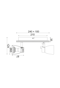 NETTO WALL MOUNTED LUMINAIRE 2ΧGU10 METALLIC WHITE+WOOD 12,4X24X8,7CM MIYAGI