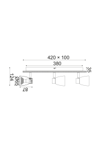 ^ PHASING OUT WALL MOUNTED LUMINAIRE 3ΧGU10 METALLIC WHITE+WOOD 12,4X42X8,7CM MIYAGI