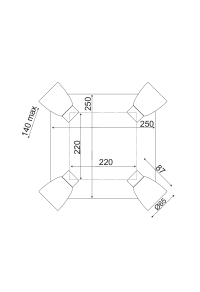 ^ PHASING OUT CEIL LUMINAIRE 4ΧGU10 METALLIC WHITE+WOOD 12,4X25Χ25CM MIYAGI