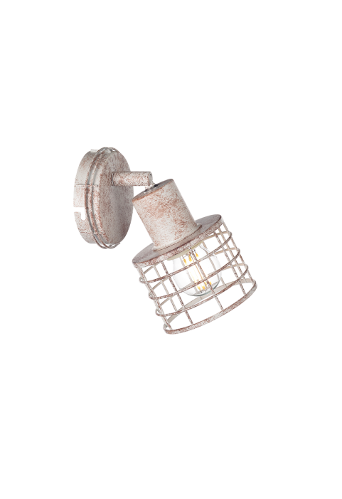 ^ PHASING OUT WALL MOUNTED LUMINAIRE 1ΧΕ27 METALLIC WHITE RUST 11,2Χ10Χ18,3CM DUBLIN