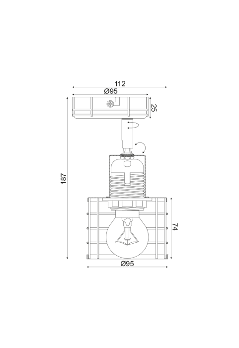 ^ PHASING OUT WALL MOUNTED LUMINAIRE 1ΧΕ27 METALLIC WHITE RUST 11,2Χ10Χ18,3CM DUBLIN