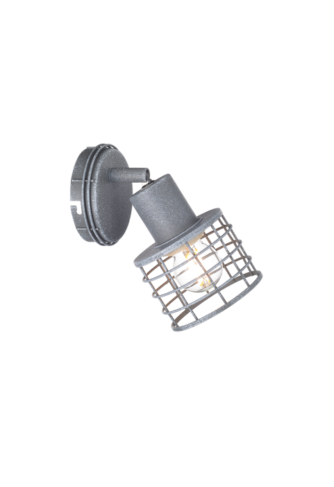 NETTO WALL LAMP 1ΧΕ27 METALLIC CEMENT SHADE 11,2Χ10Χ18,3CM DUBLIN