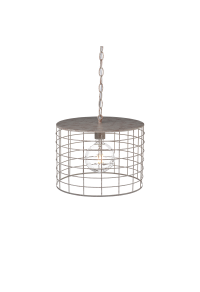 NETTO PENDANT LUMINAIRE 1ΧΕ27 METALLIC WHITE RUST Φ35,2ΧΗ120CM DUBLIN