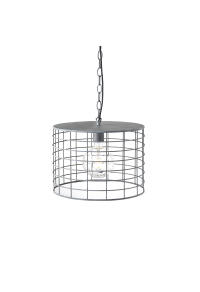 NETTO PENDANT LUMINAIRE 1ΧΕ27 METALLIC CEMENT SHADE Φ23,2ΧΗ120CM DUBLIN