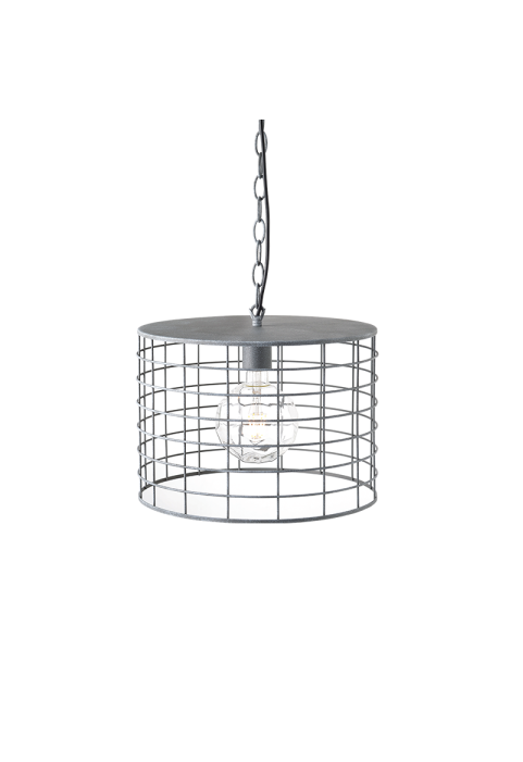 NETTO PENDANT LUMINAIRE 1ΧΕ27 METALLIC CEMENT SHADE Φ23,2ΧΗ120CM DUBLIN