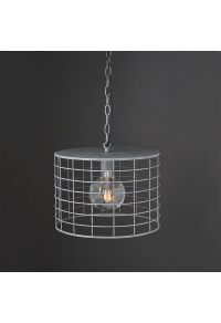 NETTO PENDANT LUMINAIRE 1ΧΕ27 METALLIC CEMENT SHADE Φ23,2ΧΗ120CM DUBLIN