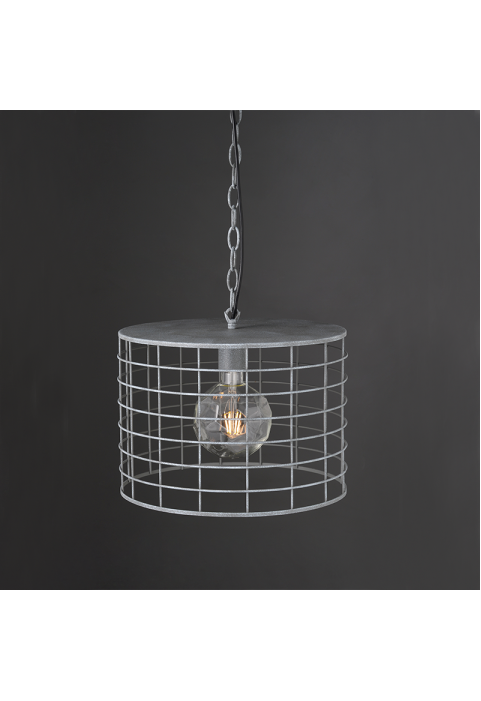 NETTO PENDANT LUMINAIRE 1ΧΕ27 METALLIC CEMENT SHADE Φ23,2ΧΗ120CM DUBLIN