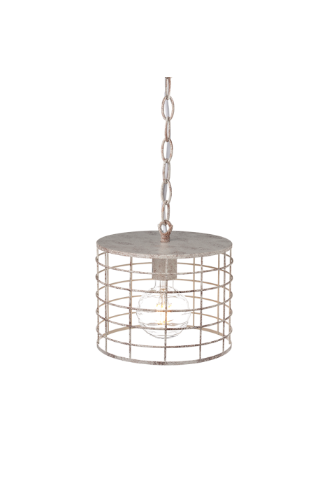 NETTO PENDANT LUMINAIRE 1ΧΕ27 METALLIC WHITE RUST Φ23,2ΧΗ120CM DUBLIN