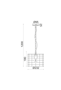NETTO PENDANT LUMINAIRE 1ΧΕ27 METALLIC CEMENT SHADE Φ35,2ΧΗ120CM DUBLIN