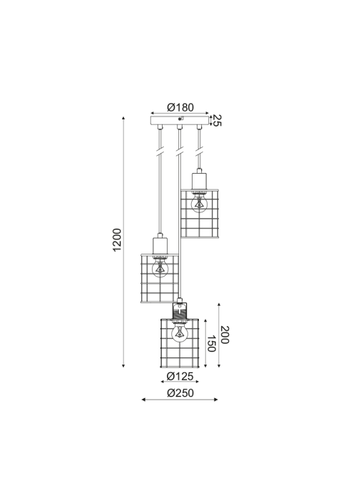 NETTO PENDANT LUMINAIRE 3ΧΕ27 METALLIC CHIMENT Φ20ΧΗ120CM DUBLIN