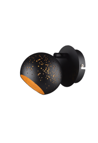 ^ PHASING OUT WALL MOUNTED 1ΧG9 METALLIC BLACK+ BRASS Φ10ΧΗ13,6CM PLANETARIO