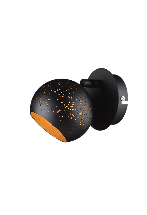 ^ PHASING OUT WALL MOUNTED 1ΧG9 METALLIC BLACK+ BRASS Φ10ΧΗ13,6CM PLANETARIO