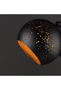 ^ PHASING OUT WALL MOUNTED 1ΧG9 METALLIC BLACK+ BRASS Φ10ΧΗ13,6CM PLANETARIO
