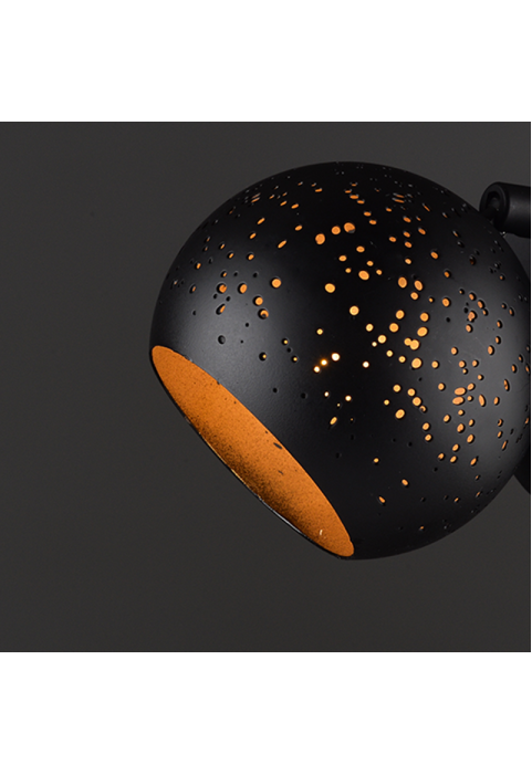 ^ PHASING OUT WALL MOUNTED 1ΧG9 METALLIC BLACK+ BRASS Φ10ΧΗ13,6CM PLANETARIO
