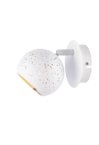 ^ PHASING OUT WALL MOUNTED LUMINAIRE 1ΧG9 METALLIC WHITE+ BRASS Φ10ΧΗ13,6CM PLANETARIO