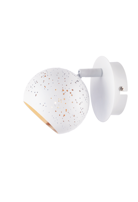 ^ PHASING OUT WALL MOUNTED LUMINAIRE 1ΧG9 METALLIC WHITE+ BRASS Φ10ΧΗ13,6CM PLANETARIO