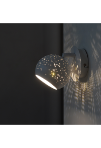 ^ PHASING OUT WALL MOUNTED LUMINAIRE 1ΧG9 METALLIC WHITE+ BRASS Φ10ΧΗ13,6CM PLANETARIO