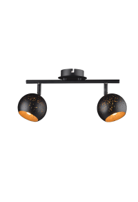 NETTO WALL MOUNTED LUMINAIRE 2ΧG9 METALLIC BLACK+ BRASS 32Χ10Χ15,8CM PLANETARIO
