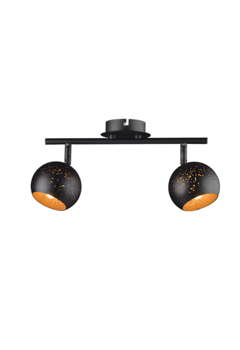NETTO WALL MOUNTED LUMINAIRE 2ΧG9 METALLIC BLACK+ BRASS 32Χ10Χ15,8CM PLANETARIO