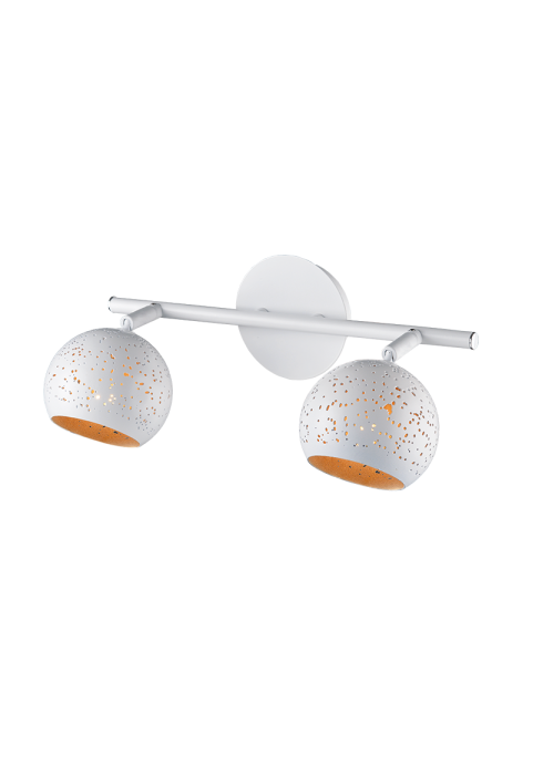 NETTO WALL MOUNTED LUMINAIRE 2ΧG9 METALLIC WHITE+ BRASS 32Χ10Χ15,8CM PLANETARIO