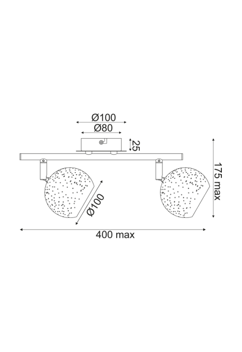 NETTO WALL MOUNTED LUMINAIRE 2ΧG9 METALLIC WHITE+ BRASS 32Χ10Χ15,8CM PLANETARIO