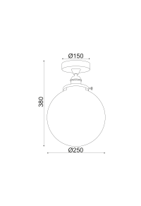 ПЛАФОН 1ΧΕ27  МЕТАЛНО МЕСИНГ+СТЪКЛО  Φ25ΧΗ38CM TARO
