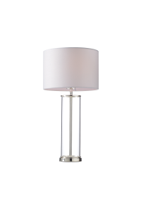 НАСТОЛНА ЛАМПА 1ΧΕ27 СТЪКЛО + АМПАЗУР + СРЕБЪРЕН МЕТЗАЛ Φ25ΧΗ48CM ANTELINO