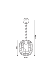 NETTO PENDANT L/F 1ΧΕ27 METAL BLACK Φ24ΧΗ100CM PROMETHEUS