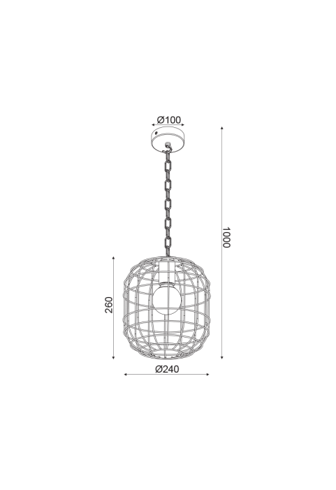 NETTO PENDANT L/F 1ΧΕ27 METAL BLACK Φ24ΧΗ100CM PROMETHEUS
