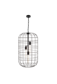 NETTO PENDANT L/F 3ΧΕ27 METAL BLACK Φ43ΧΗ120CM PROMETHEUS