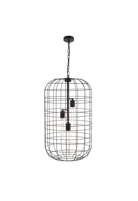 NETTO PENDANT L/F 3ΧΕ27 METAL BLACK Φ43ΧΗ120CM PROMETHEUS