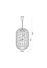 NETTO PENDANT L/F 3ΧΕ27 METAL BLACK Φ43ΧΗ120CM PROMETHEUS