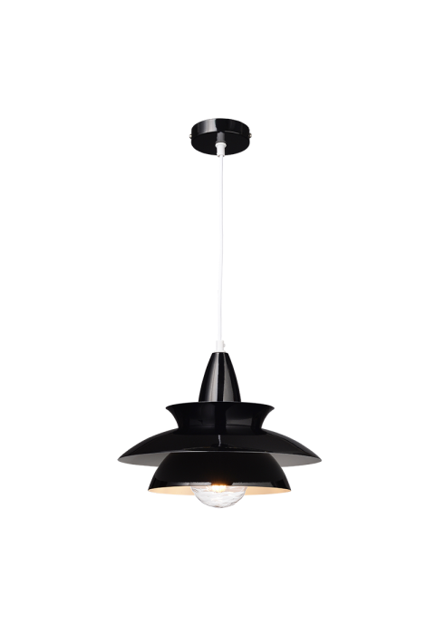 NETTO PENDANT LUMINAIRE 1ΧΕ27 METALIC BLACK Φ33ΧΗ128CM BROOKLYN