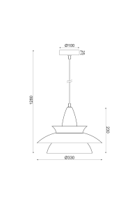 NETTO PENDANT LUMINAIRE 1ΧΕ27 METALIC EKAI Φ33ΧΗ128CM BROOKLYN