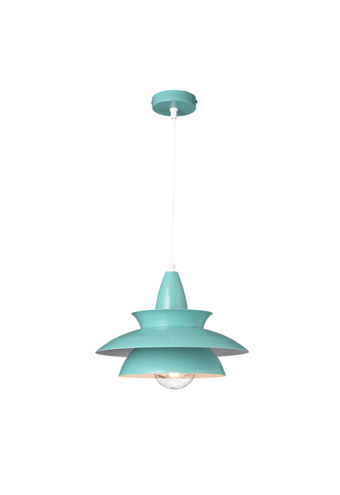 NETTO PENDANT LUMINAIRE 1ΧΕ27 METALIC MINT Φ33ΧΗ128CM BROOKLYN