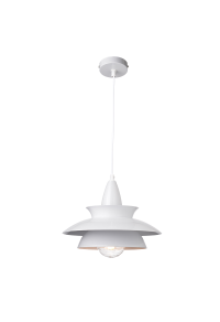 PENDANT LUMINAIRE 1ΧΕ27 METALIC WHITE Φ33ΧΗ128CM BROOKLYN