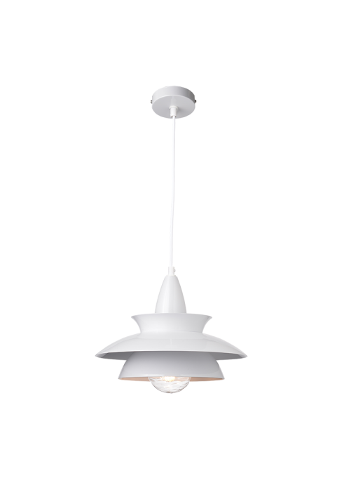 PENDANT LUMINAIRE 1ΧΕ27 METALIC WHITE Φ33ΧΗ128CM BROOKLYN