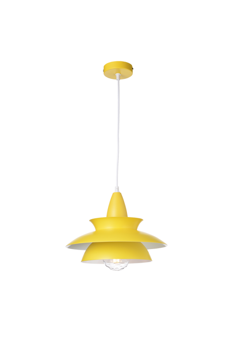 NETTO PENDANT LUMINAIRE 1ΧΕ27 METALIC YELLOW Φ33ΧΗ128CM BROOKLYN