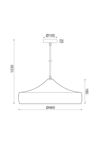 ПЕНДЕЛ 1ΧΕ27 МЕТАЛНО ЧЕРНО/ ЗЛАТНО  Φ46ΧΗ123CM CALIPHATE