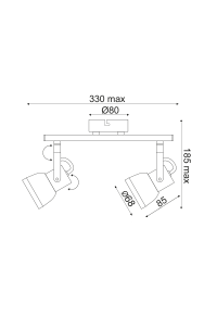 NETTO WALL MOUNTED LUMINAIRE 2×GU10 METALLIC RUST SHADE 26×8×18,5CM INKA
