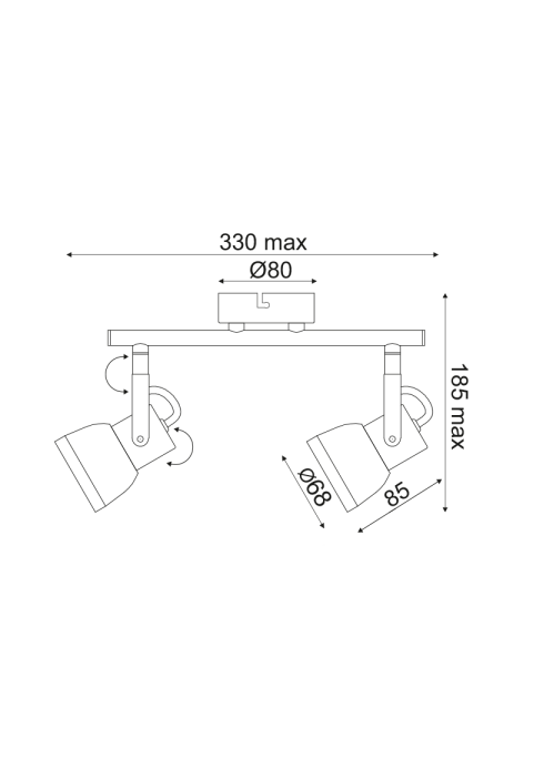 NETTO WALL MOUNTED LUMINAIRE 2×GU10 METALLIC RUST SHADE 26×8×18,5CM INKA